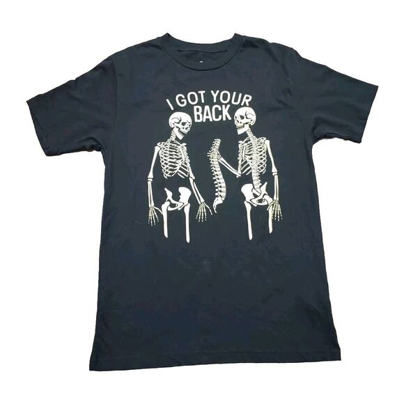 "I Got Your Back" Skeleton T-Shirt - Black - Men's Size Small - Picture 1 of 3